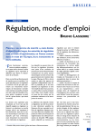 Régulation, mode d`emploi - Institut de l`entreprise