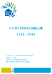 OFFRE PEDAGOGIQUE 2012 – 2013