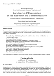 La Liberte d`Expression et les Reseaux de Communication