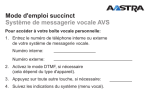 Mode d`emploi succinct Système de messagerie vocale