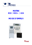 MATRIX 832 / 832+ / 424 MODE D`EMPLOI