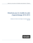 Guide d`utilisation pour le Modèle de plan d`apprentissage