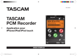 TASCAM PCM Recorder User`s Guide