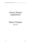 Alarme Maison GSM/PSTN Mode d`Emploi