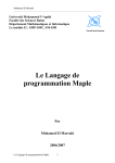 Le Langage de programmation Maple