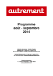 Programme août - septembre 2014