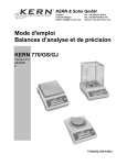 Mode d`emploi Balances d`analyse et de précision