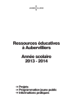 Ressources éducatives à Aubervilliers - Année scolaire 2013