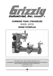 COMBINE TOUR /FRAISEUSE MODEL G9729 MODE D`EMPLOI