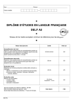 DIPLÔME D`ÉTUDES EN LANGUE FRANÇAISE DELF A2