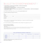 BULLETIN D`ABONNEMENT !