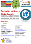 Formation continue : Mode d`emploi - crij