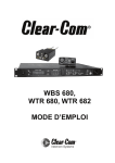 WBS 680, WTR 680, WTR 682 MODE D`EMPLOI