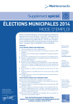 Élections municipales 2014, mode d`emploi