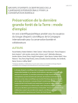 Préservation de la dernière grande forêt de la Terre : mode d`emploi