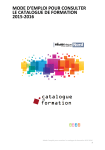 mode d`emploi pour consulter le catalogue de formation 2015-2016