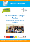 Le Défi Familles à Energie Positive DOSSIER DE PRESSE