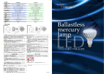 バラストレス水銀ランプ代替 LED 照明