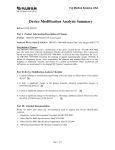 Device Modification Analysis Summary