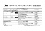 日本マニュアルコンテスト2013 結果速報