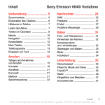 Inhalt Sony Ericsson V640i Vodafone