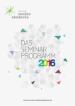 ARD.ZDF medienakademie Seminarprogramm 2016
