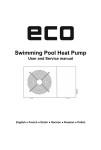 ECO Swimming Pool Heat pump USER & SERVICE MANUAL