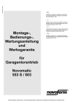 Montage-, Bedienungs-, Wartungsanleitung und