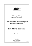 Elektronisches Vorschaltgerät Electronic Ballast EB 400/575 Universal