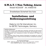 S.W.A.T. I Non Talking Alarm Installations- und
