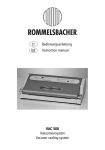 Bedienungsanleitung - ROMMELSBACHER ElektroHausgeräte