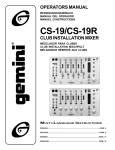 cs-19/cs-19r club installation mixer