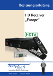 HD Receiver „Europe“: Bedienung