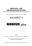 Bedienungsanleitung Solareg II Genius Plus
