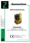 Bedienungsanleitung Rüttelplatte ZI-RPE160D