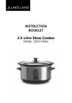 INSTRUCTION BOOKLET 3.5 Litre Slow Cooker