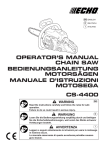 OPERATOR'S MANUAL CHAIN SAW CS-4400