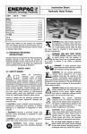 Instruction Sheet Hydraulic Hand Pumps