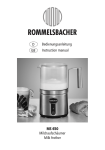 Bedienungsanleitung - ROMMELSBACHER ElektroHausgeräte