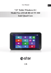 7.0“ Tablet Windows 8.1 Model No: eSTAR BEAUTY HD Intel Quad