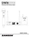 Professional UHF Wireless System OWNER'S MANUAL