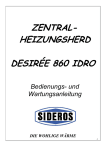 ZENTRAL- HEIZUNGSHERD DESIRÉE 860 IDRO Bedienungs