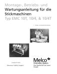 und Wartungsanleitung für die Stickmaschinen Typ EMC 10T, 10/4