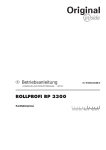 Betriebsanleitung ROLLPROFI RP 3300
