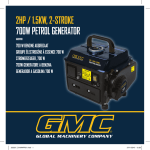 2hp / 1.5kw, 2-stroke 700w petrol generator
