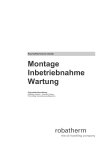 Montage Inbetriebnahme Wartung