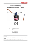 Betriebsanleitung Pasteurisieranlage PA 90 - Warenhaus