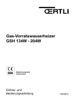 Gas-Vorratswasserheizer GSH 134W - 204W