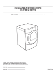 INSTALLATION INSTRUCTIONS ELECTRIC DRYER