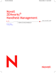 Novell ZENworks Handheld Management